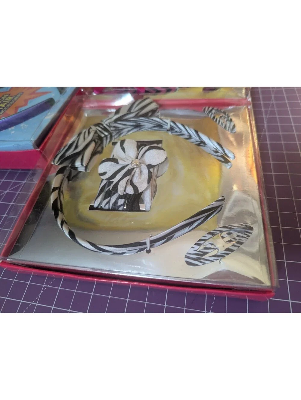 Girls Fashion Hair Accessories Gift Set Lot of 3 Headbands Bows Zebra Print